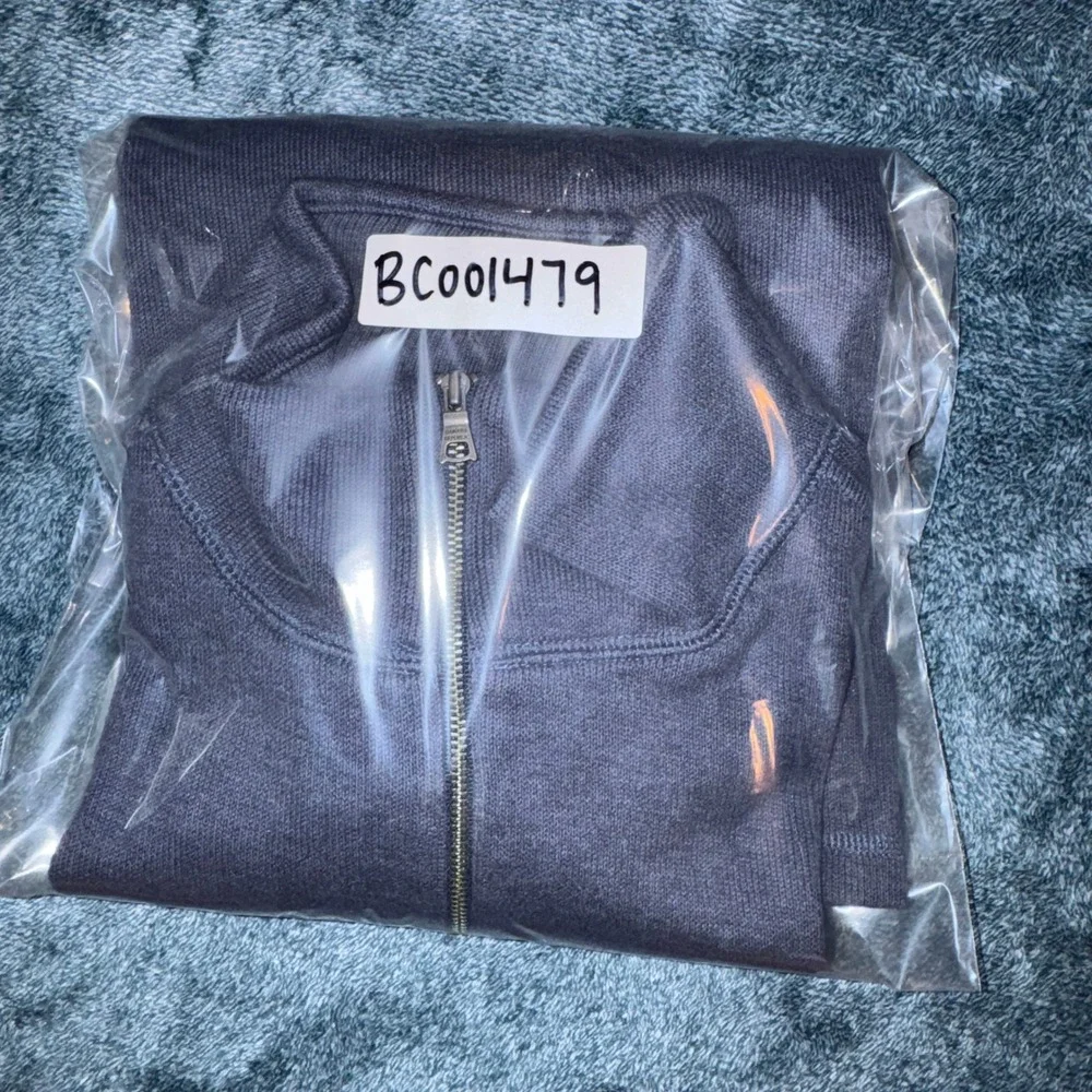 Banana Republic Mens Quarter Zip Pullover Medium Navy Blue 100% Cotton